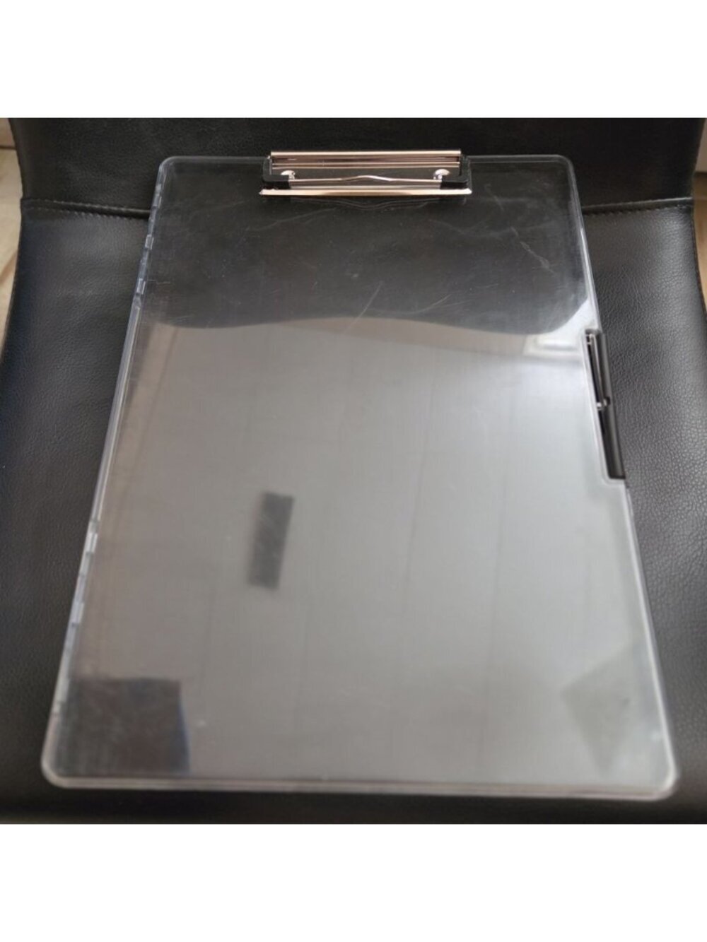 Black Clipboard Storage Box Case Dual Compartment Wall Hanging Hole Office